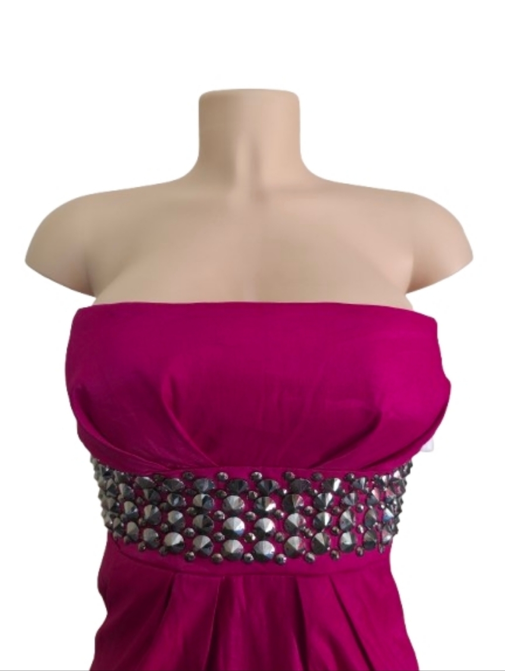 Strapless Hot Pink Dress Size S - Picture 3 of 7